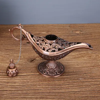 مصباح سحري من سبيكة الزنك، مصابيح سحرية من القصص الخيالية، ديكور المنزل، الحرف المعدنية