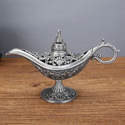 مصباح سحري من سبيكة الزنك، مصابيح سحرية من القصص الخيالية، ديكور المنزل، الحرف المعدنية