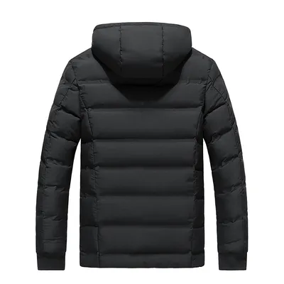 Plush Cotton Men's Korean Style Hooded Jacket