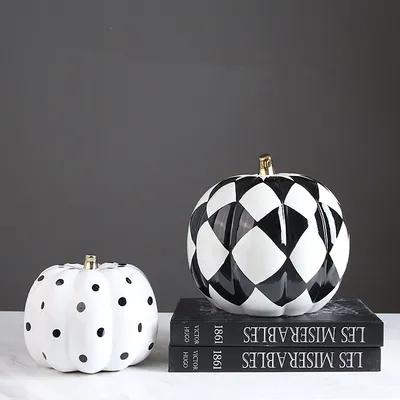 Plating Decal Ceramic Pumpkin Modern American Hotel Model Room Home Decoration