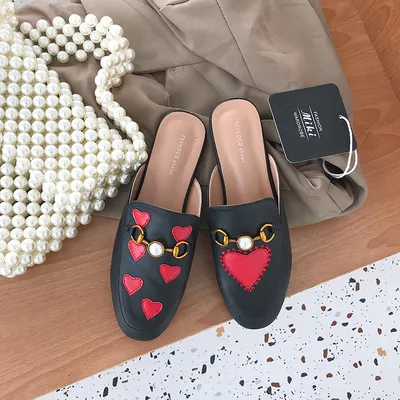 Fashion Metal Star Rhinestone Casual Low-Heeled Half-Drag Women's Shoes