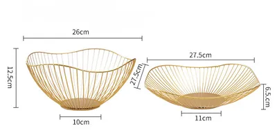 Metal Bowl Household Storage Fruit Basket