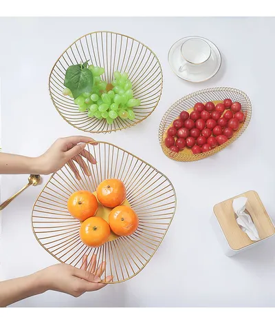 Metal Bowl Household Storage Fruit Basket