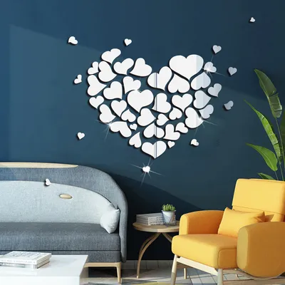 Love Combination Acrylic Mirror Paste Three Dimensional Waterproof