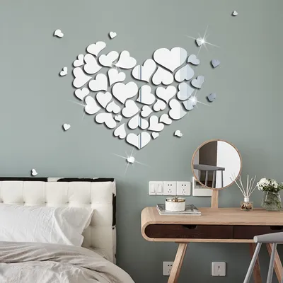 Love Combination Acrylic Mirror Paste Three Dimensional Waterproof