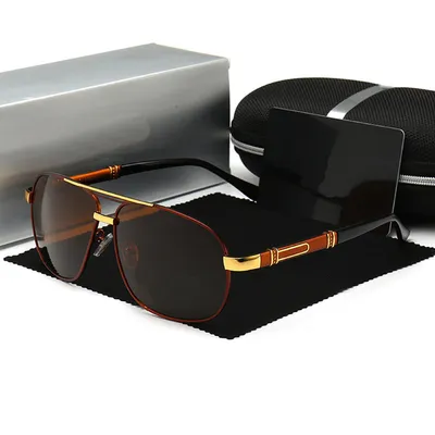 Men Sunglasses With Polarized Square Frames And Sunglasses With Sunglass