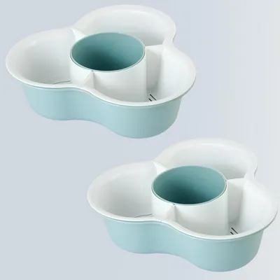 Double Layer Vegetable Basket Basin Hot Pot Drain Basket Plastic Fruit Storage Baskets Food Platter Organizer Rack Kitchen Tools