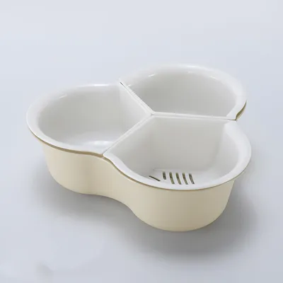 Double Layer Vegetable Basket Basin Hot Pot Drain Basket Plastic Fruit Storage Baskets Food Platter Organizer Rack Kitchen Tools