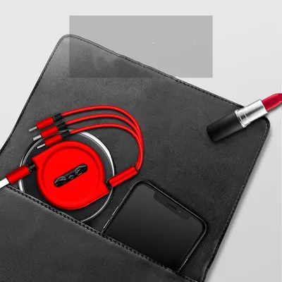 One Tow Three Telescopic Data Cable, Three In One Fast Charging Cable