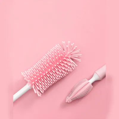Baby Silicone Baby Bottle Brush Straw Scrubbing Baby Bottle Brush Cleaning