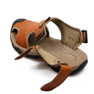 Large Size Two-layer Leather Toe Outdoor Casual Sandals