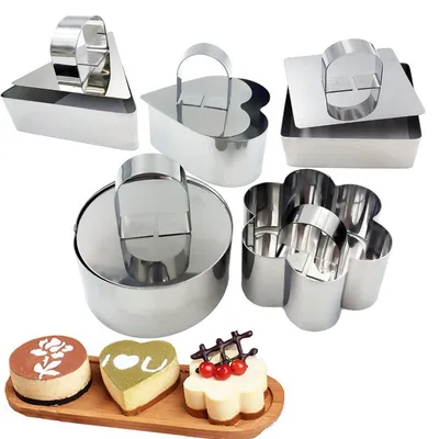 Stainless Steel Cake Mold With Push Piece Pressing Plate Rice Bball Sushi Tool