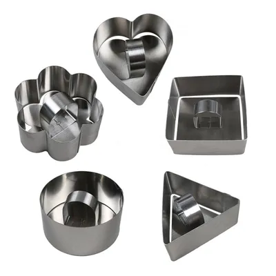 Stainless Steel Cake Mold With Push Piece Pressing Plate Rice Bball Sushi Tool