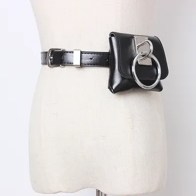 Concave Shape Metal Ring Pig Nose Thick Chain Dual Purpose Coin Purse Messenger Bag Waist Bag