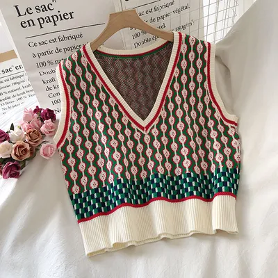 Korean Style Loose And Thin V-neck Sleeveless Waistcoat Top Women's Trend