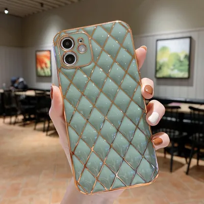 New Electroplated Leather Pattern Phone Case