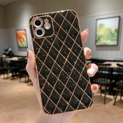 New Electroplated Leather Pattern Phone Case