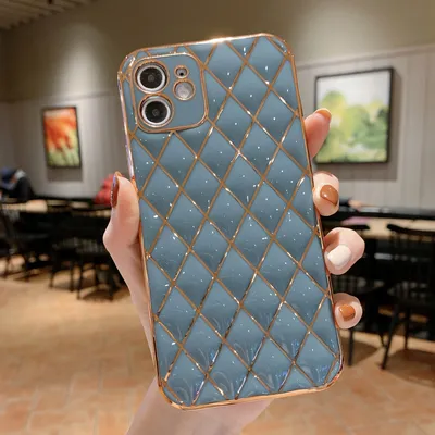 New Electroplated Leather Pattern Phone Case