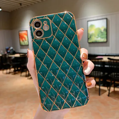 New Electroplated Leather Pattern Phone Case