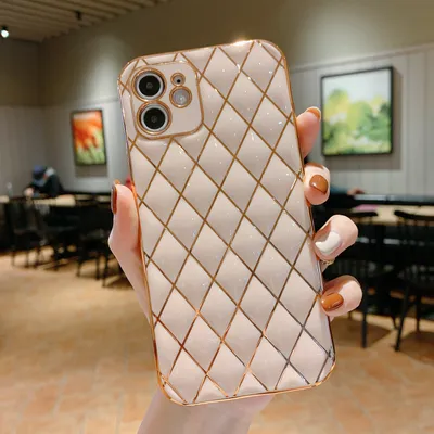 New Electroplated Leather Pattern Phone Case