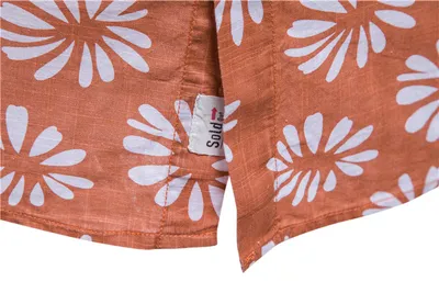 Men's Cotton And Linen Printed Short-sleeved Shirt