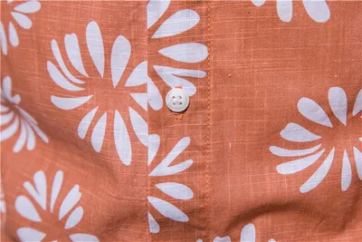Men's Cotton And Linen Printed Short-sleeved Shirt