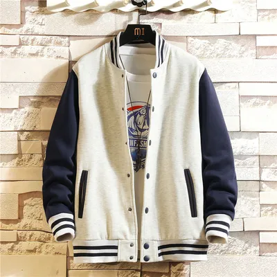Men's Loose Handsome Youth Baseball Uniform Jacket