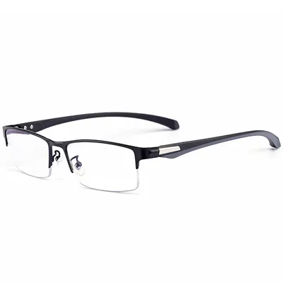 Finished Myopia Sunglasses, Color-Changing Half-Frame Business Fashion Metal Glasses