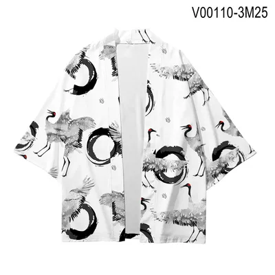 Plus Size Crane Print XXS-4XL Cosplay Harajuku Japanese Fashion