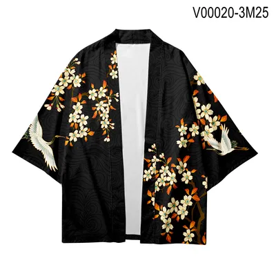 Plus Size Crane Print XXS-4XL Cosplay Harajuku Japanese Fashion