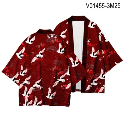 Plus Size Crane Print XXS-4XL Cosplay Harajuku Japanese Fashion