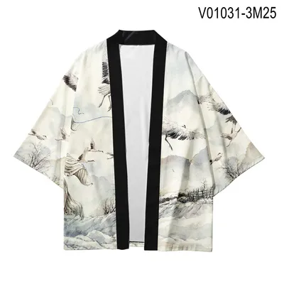 Plus Size Crane Print XXS-4XL Cosplay Harajuku Japanese Fashion