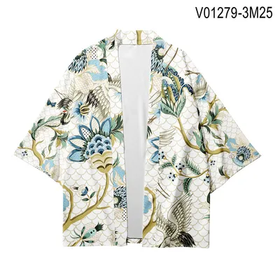 Plus Size Crane Print XXS-4XL Cosplay Harajuku Japanese Fashion