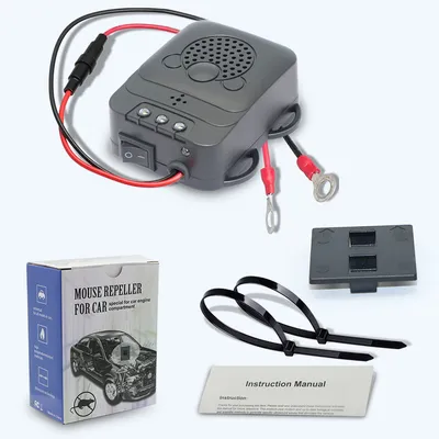 Rodent Repellent Animal Ultrasonic Rat Flashlight Deterrent-Trap 12V with LED Vehicle