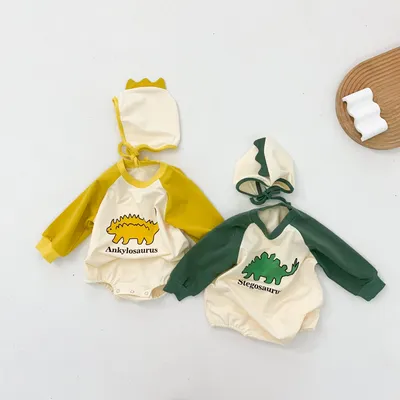 Ins Kids Cartoon Long-Sleeved Baby Jumpsuit