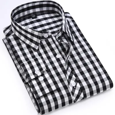 Long-Sleeved Plaid Loose Cotton Casual Shirt