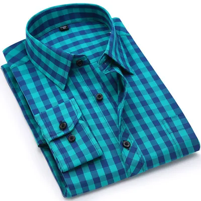 Long-Sleeved Plaid Loose Cotton Casual Shirt