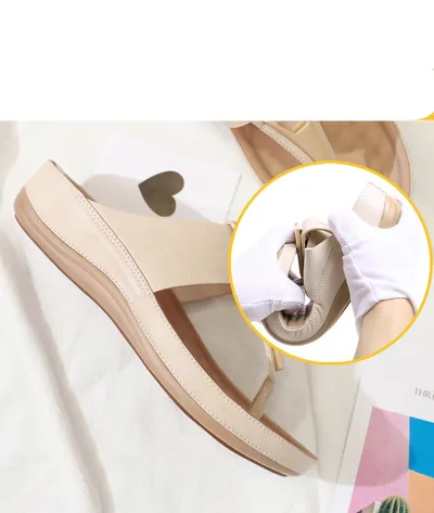 Sandals Women's Cross-Border Metal Plus Size Casual Maternity Slippers