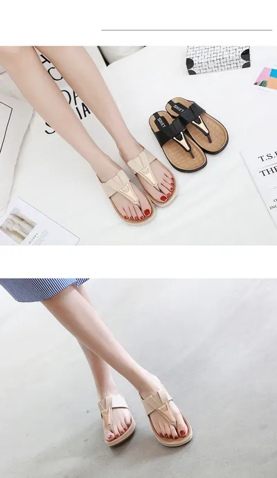 Sandals Women's Cross-Border Metal Plus Size Casual Maternity Slippers