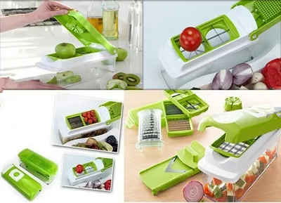 12 قطعة مقبض مقطعة خضروات متعددة الوظائف، مقبض شبك طعام، مقطعة طعام، تقطيع خضروات، أدوات مطبخ مقطعة،