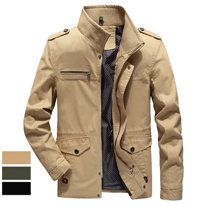 Men's jackets in foreign trade, long washed cotton leisure coat, big new winter and winter yards