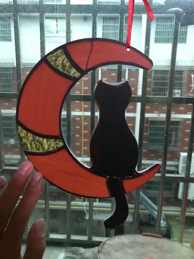 Cat in Moon Moon Cat Decoration Pendant Bar Home Crafts Restaurant Wine Cabinet Jewelry
