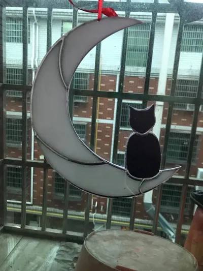 Cat in Moon Moon Cat Decoration Pendant Bar Home Crafts Restaurant Wine Cabinet Jewelry