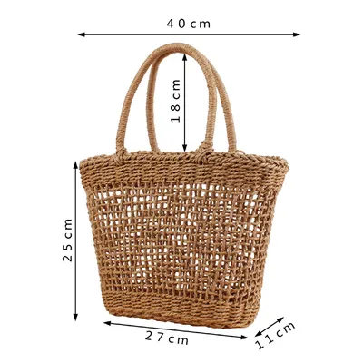 Hand-held New Hollow Woven Holiday Outing Straw Bag
