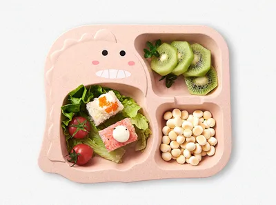 Set Baby Cartoon Dinosaur Tableware Childrens Dinnerware Set