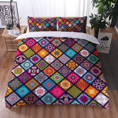 Mandala Bedding Quilt Cover Pillowcase Digital Printing Three-Piece Set