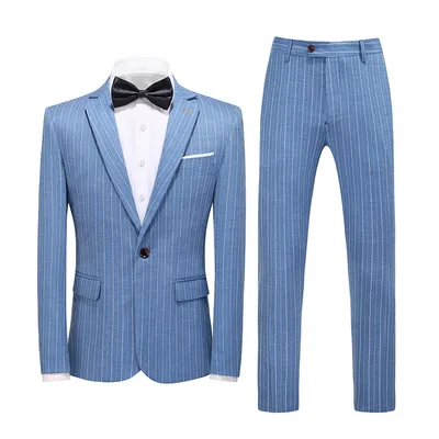 Men's Suits New Large Size Suit Wedding Suit Business Casual Blue Wedding Korean Slim Dress