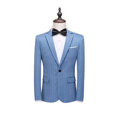 Men's Suits New Large Size Suit Wedding Suit Business Casual Blue Wedding Korean Slim Dress