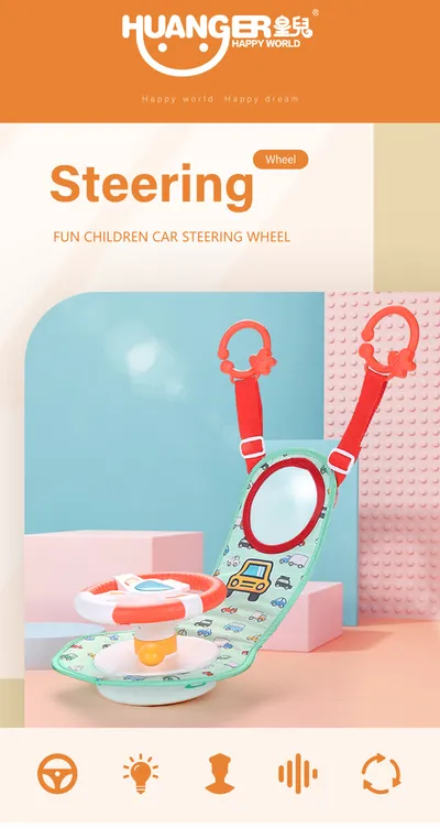 Baby Kids Eletric Simulation Steering Wheel Toy Driving Interactive Musical Educational Toy