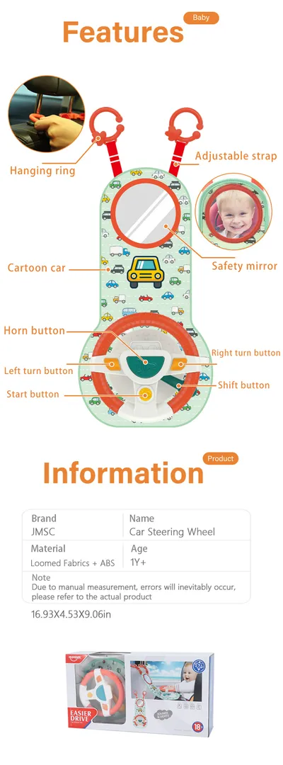 Baby Kids Eletric Simulation Steering Wheel Toy Driving Interactive Musical Educational Toy